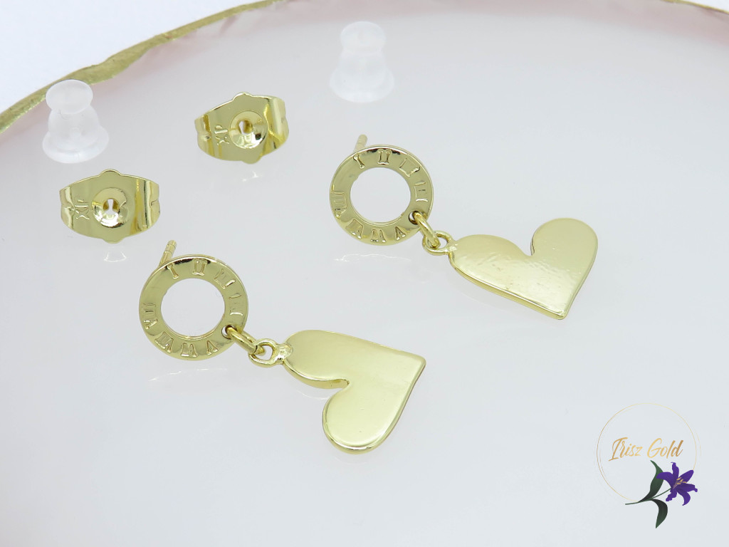 Norka gold filled szivecskés fülbevaló-14K
