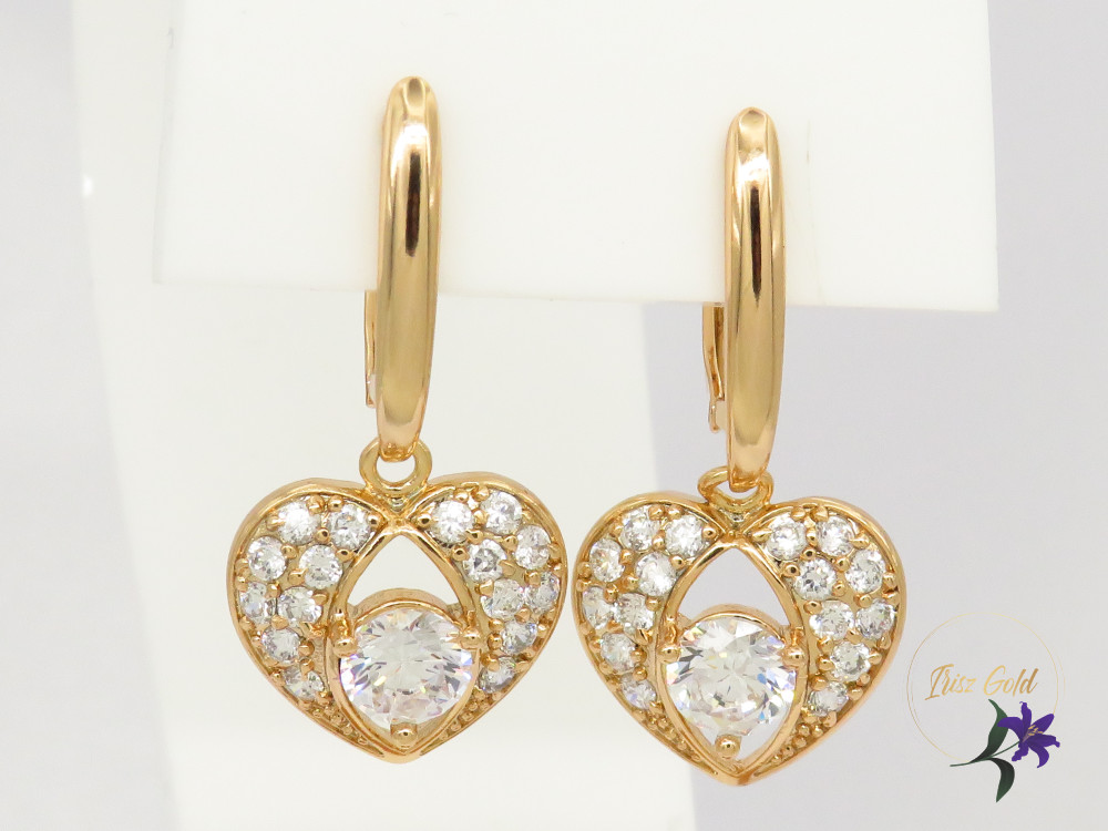 Anita gold filled csüngős fehérköves fülbevaló-18K
