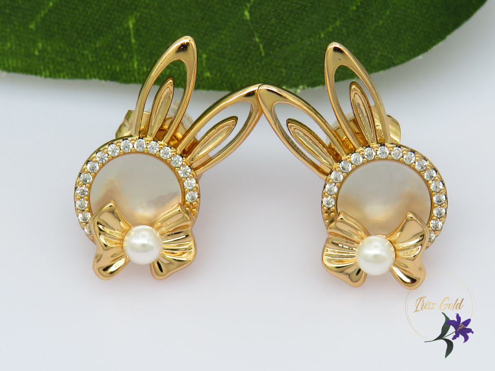 Mara gold filled fülbevaló kagyló betéttel-18K