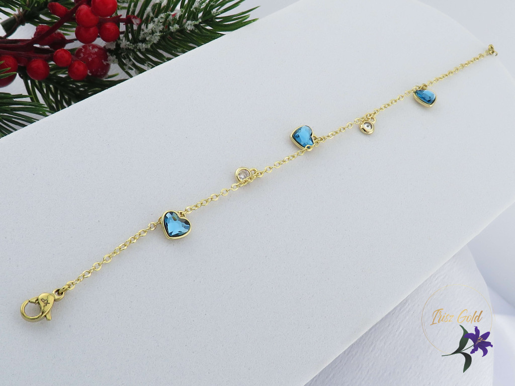 Ari antiallergén kristályköves elegáns karkötő-14K