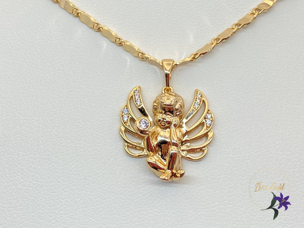 Lívia gold antiallergén medálos nyaklánc angyalka medállal 18K