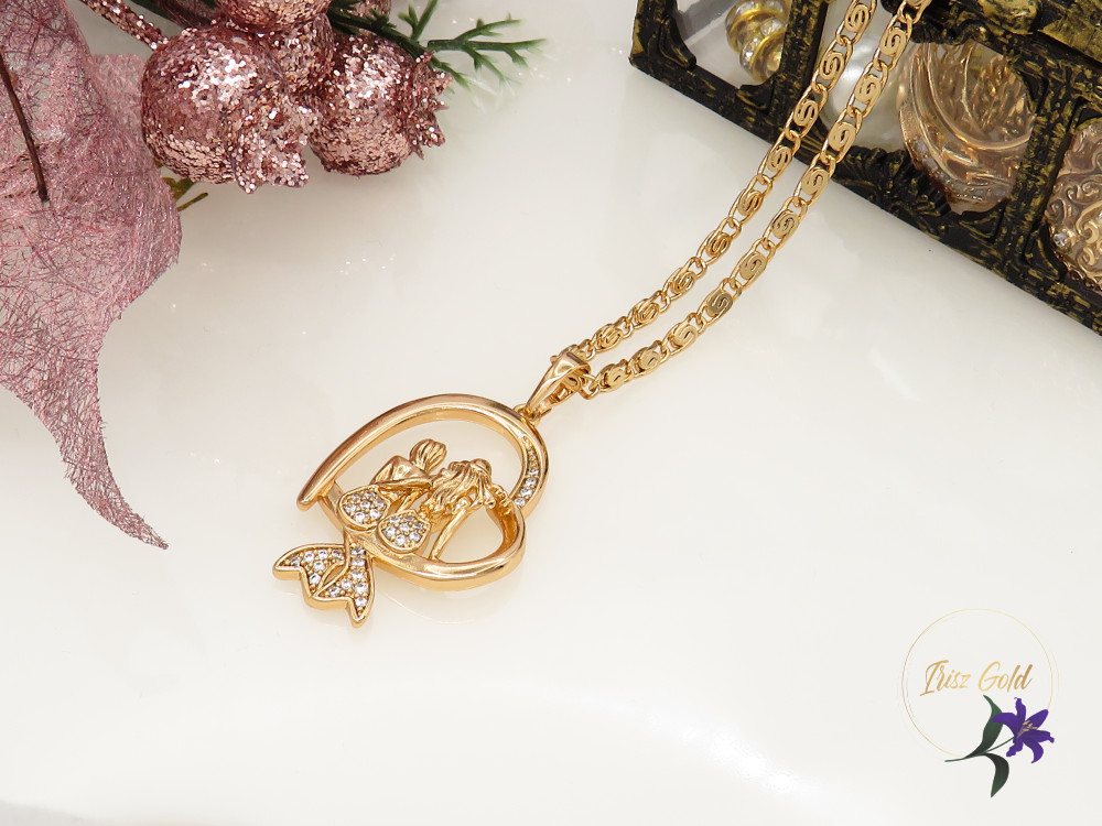 Elizia Gold Filled nyaklánc sellő medállal-18k