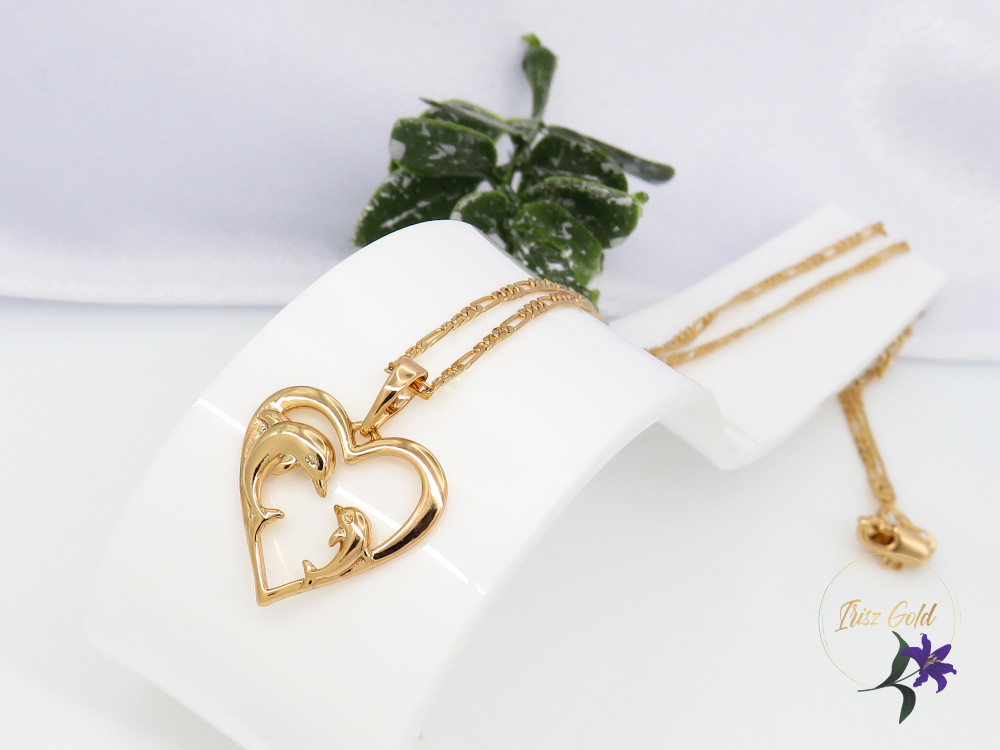 Ketrin Gold Filled delfines medálos nyaklánc-18K
