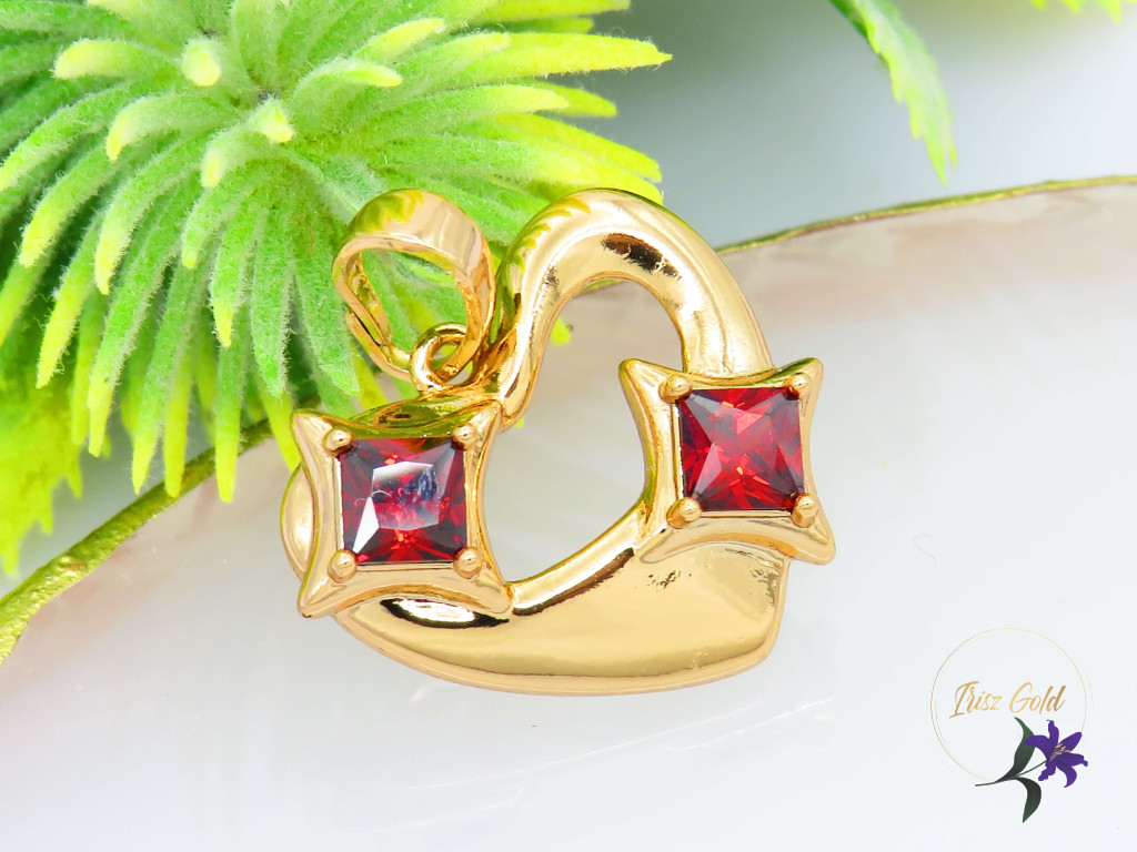 Anita pirosköves medál -18K Anita pirosköves medál -18K