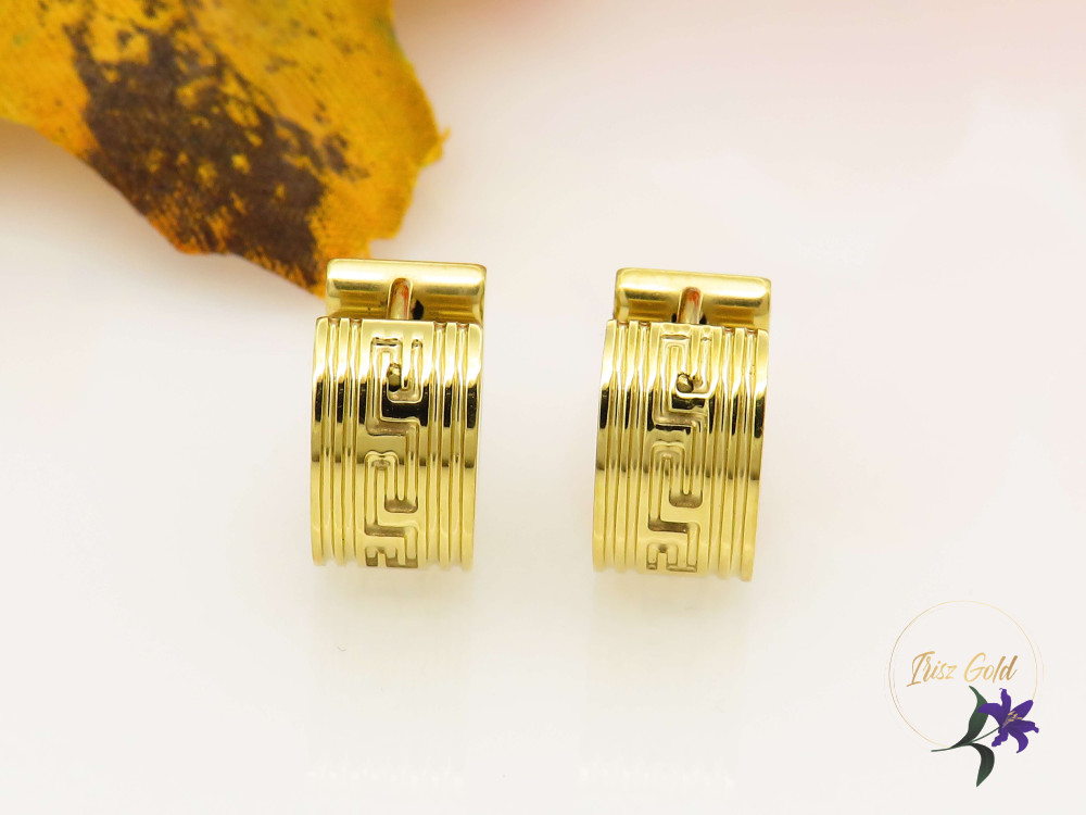 Bertold-gold nemesacél férfi karika fülbevaló-18K